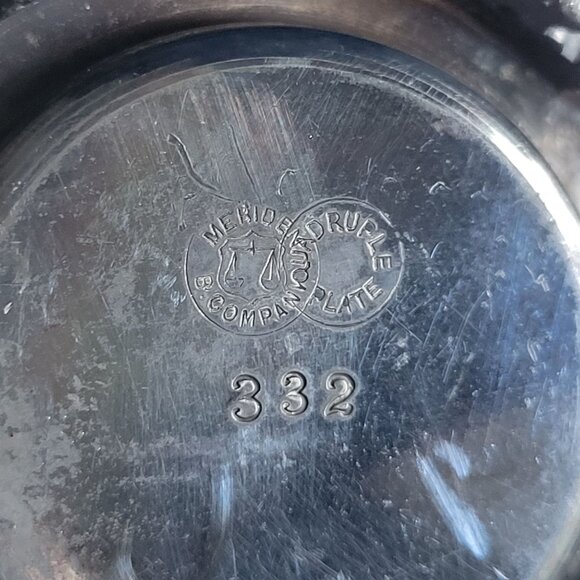 Antique Meriden Quadruple Plate #332 Condiment Bottle Holder Bird & Fruit Design - Picture 15 of 15